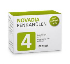 NOVADIA Pen Kanüle 4 mm 32 G mit Abwurfbox