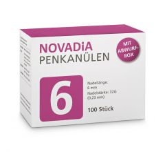 NOVADIA Pen Kanülen 6 mm 32 G mit Abwurfbox